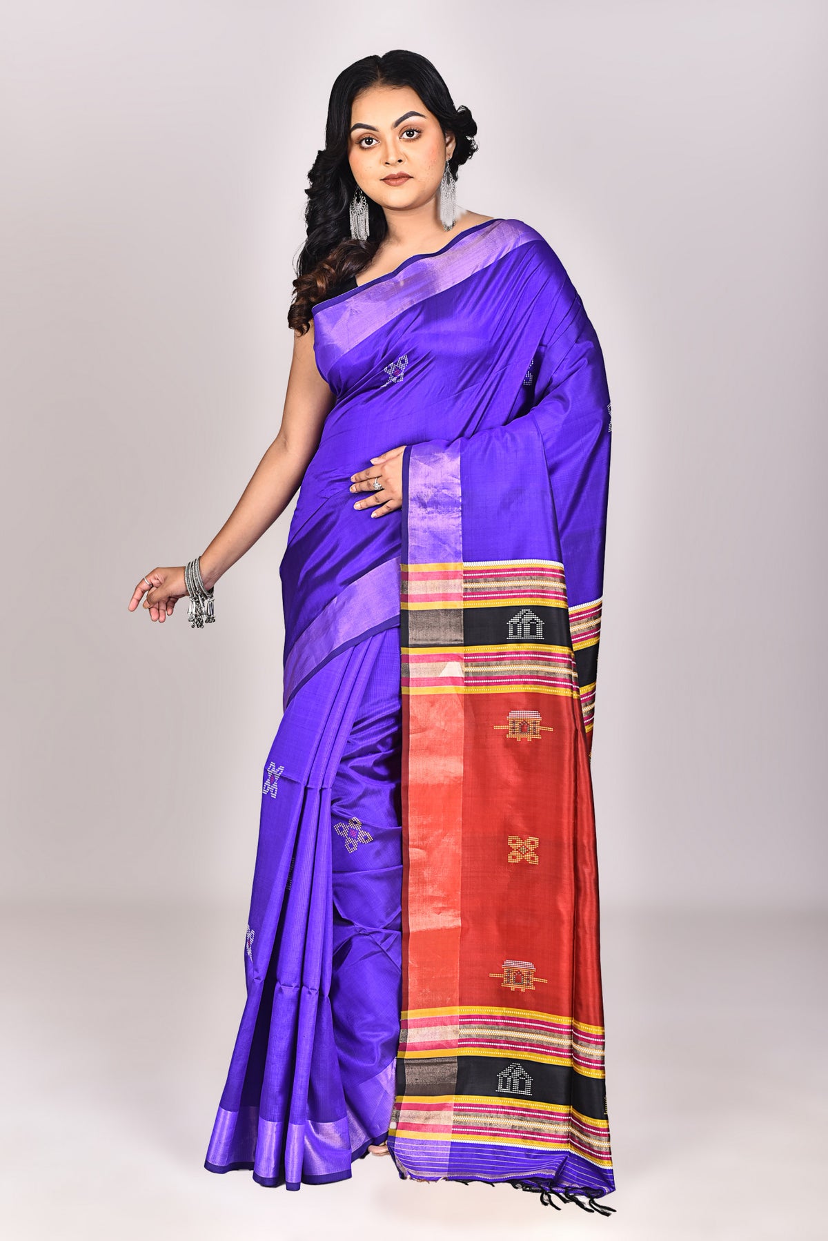 Women's Katan Silk Galani Saree With Blouse Piece
