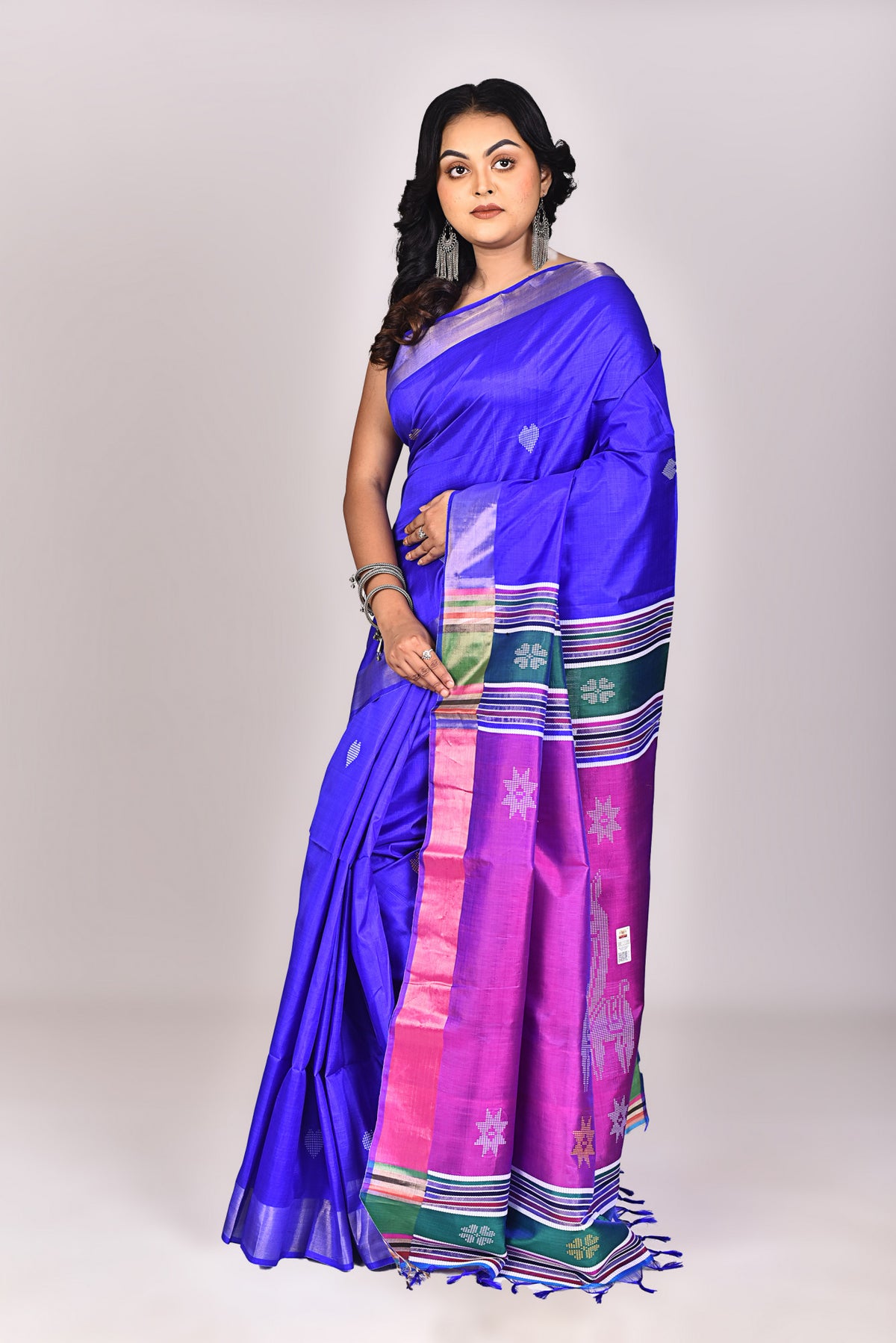 Women's Katan Silk Galani Saree With Blouse Piece