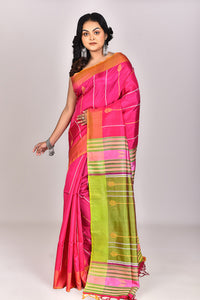 Women's Katan Silk Galani Saree With Blouse Piece