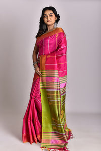 Women's Katan Silk Galani Saree With Blouse Piece
