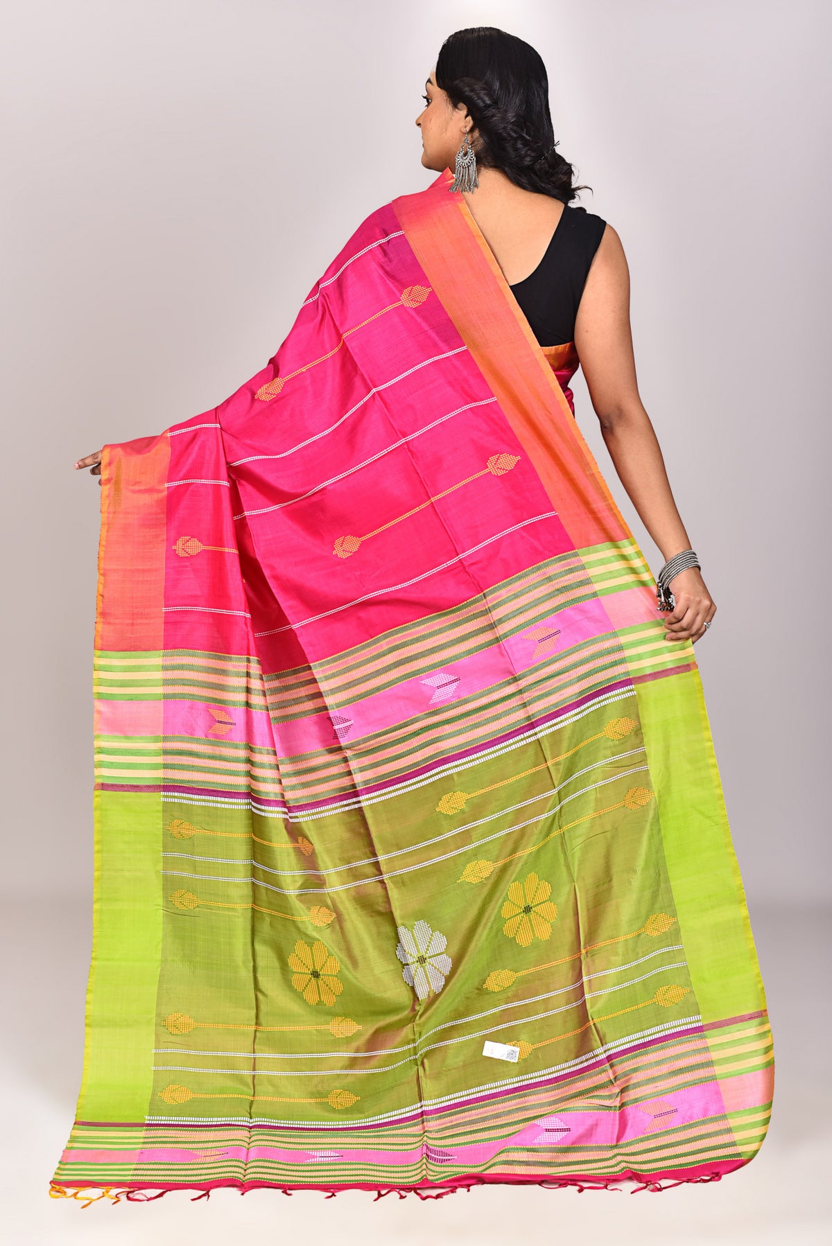 Women's Katan Silk Galani Saree With Blouse Piece