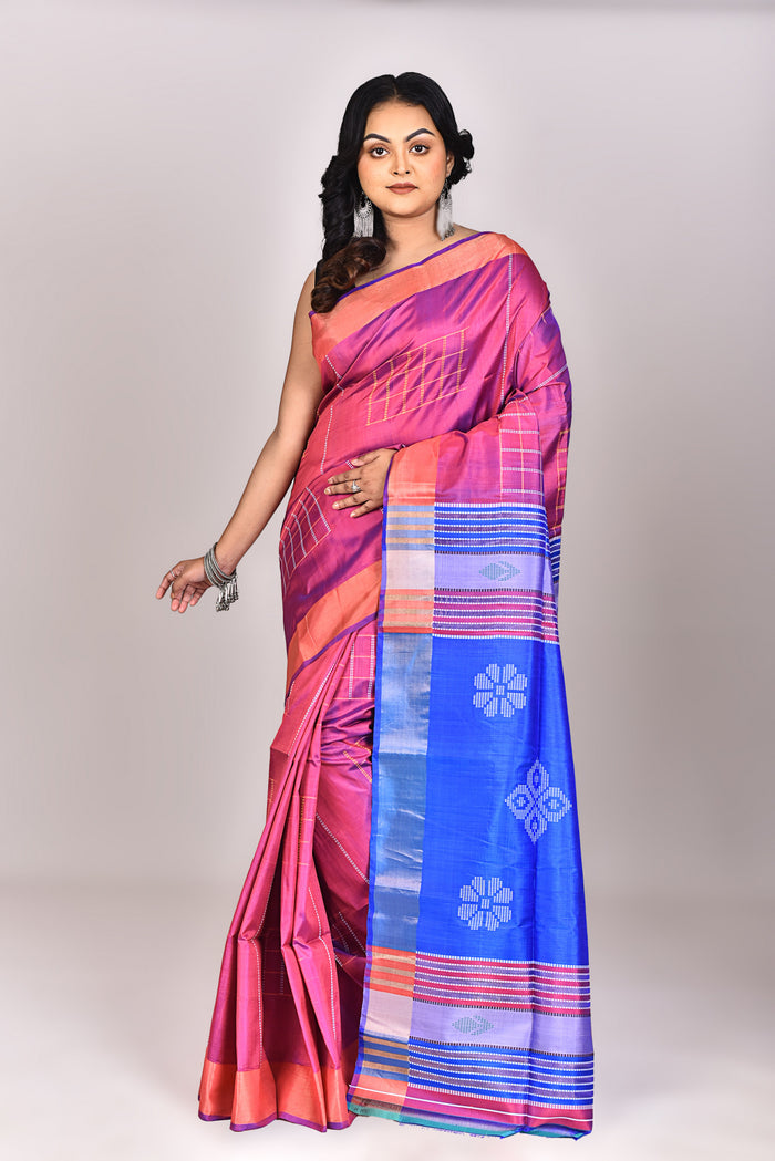 Women's Katan Silk Galani Saree With Blouse Piece
