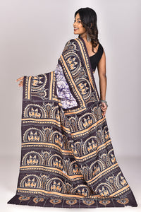 Women's Katan Silk Handbatik Saree With Blouse Piece