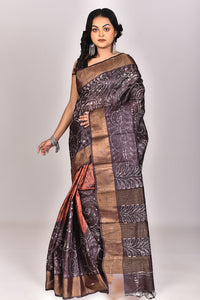 Women's Katan Silk Jari Tussar Batik Lambani Saree With Blouse Piece