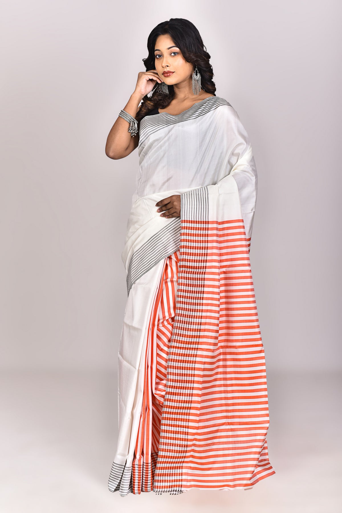 Women's Katan Silk Saree With Blouse Piece