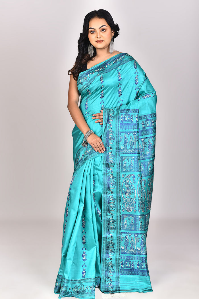 Women's Katan Silk Swarnachuri Saree With Blouse Piece