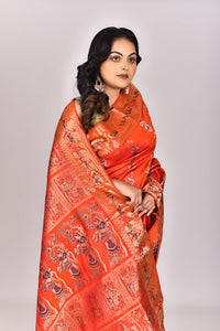Women's Katan Silk Swarnachuri Saree With Blouse Piece