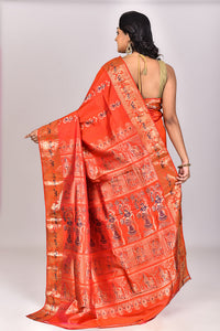 Women's Katan Silk Swarnachuri Saree With Blouse Piece