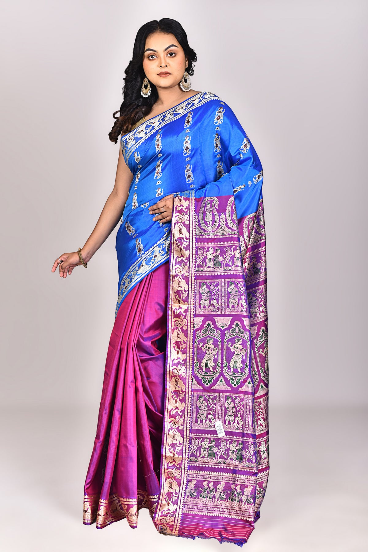 Women's Katan Silk Swarnachuri Saree With Blouse Piece