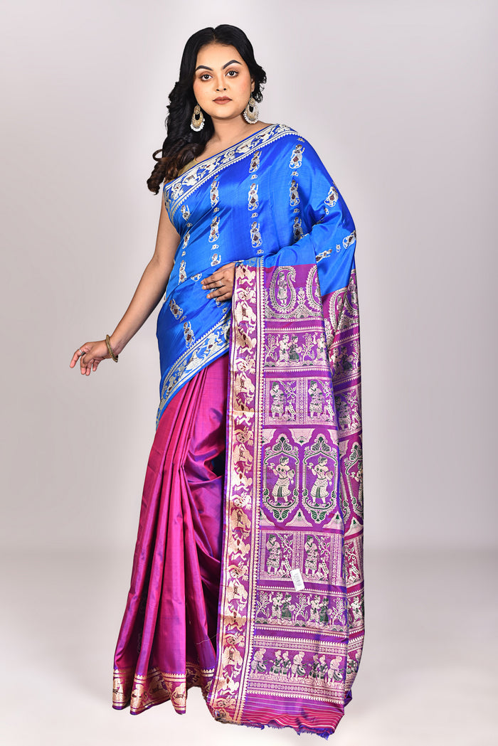 Women's Katan Silk Swarnachuri Saree With Blouse Piece