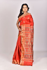 Women's Katan Silk Swarnachuri Saree With Blouse Piece
