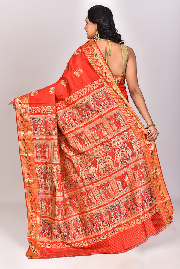 Women's Katan Silk Swarnachuri Saree With Blouse Piece