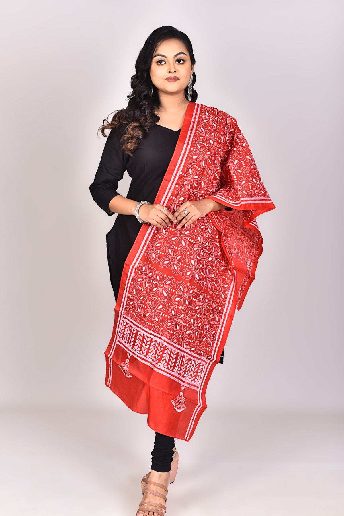 Pure Silk Kantha Dupatta