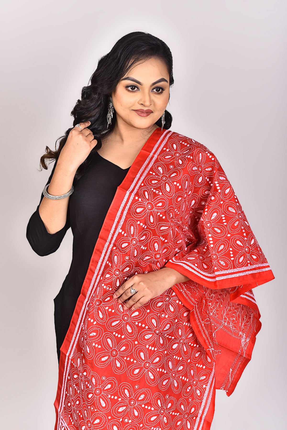 Pure Silk Kantha Dupatta