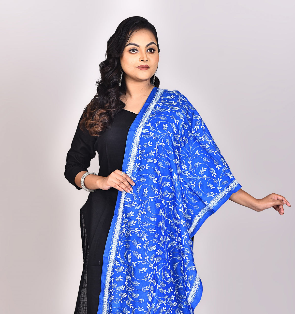 Women's Pure Silk Kantha Dupatta