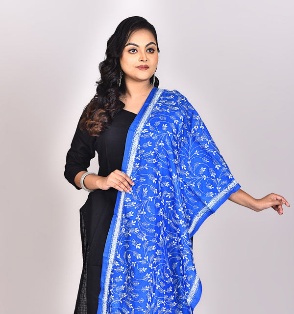 Women's Pure Silk Kantha Dupatta