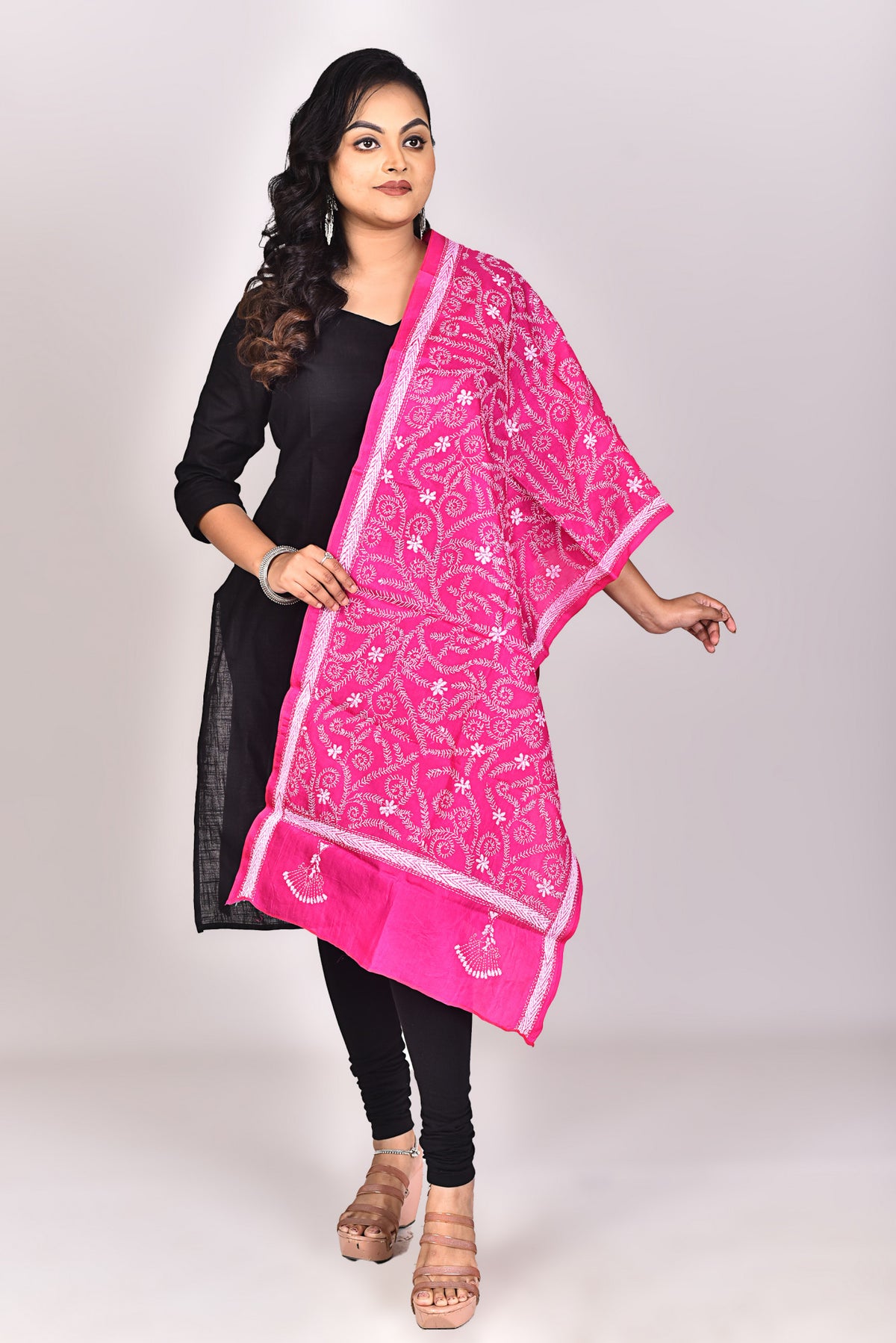 Women's Pure Silk Kantha Dupatta