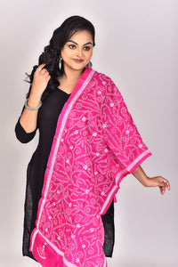 Women's Pure Silk Kantha Dupatta