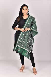 Women's Pure Silk Kantha Dupatta