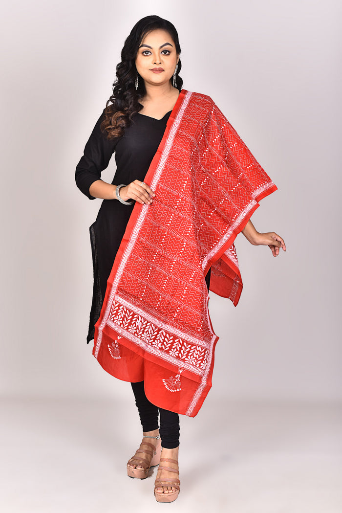 Women's Pure Silk Kantha Dupatta