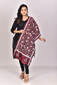 Women's Pure Silk Kantha Dupatta