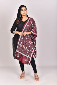 Women's Pure Silk Kantha Dupatta