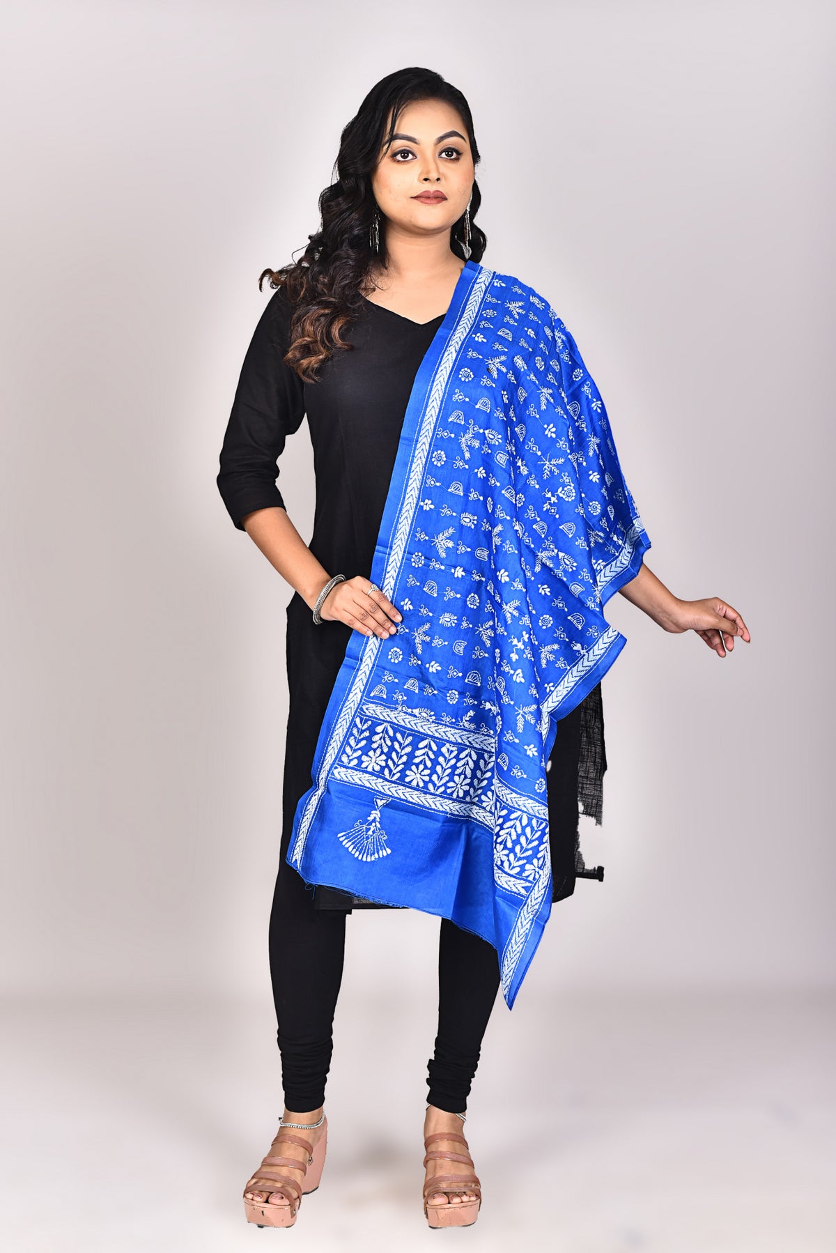 Women's Pure Silk Kantha Dupatta