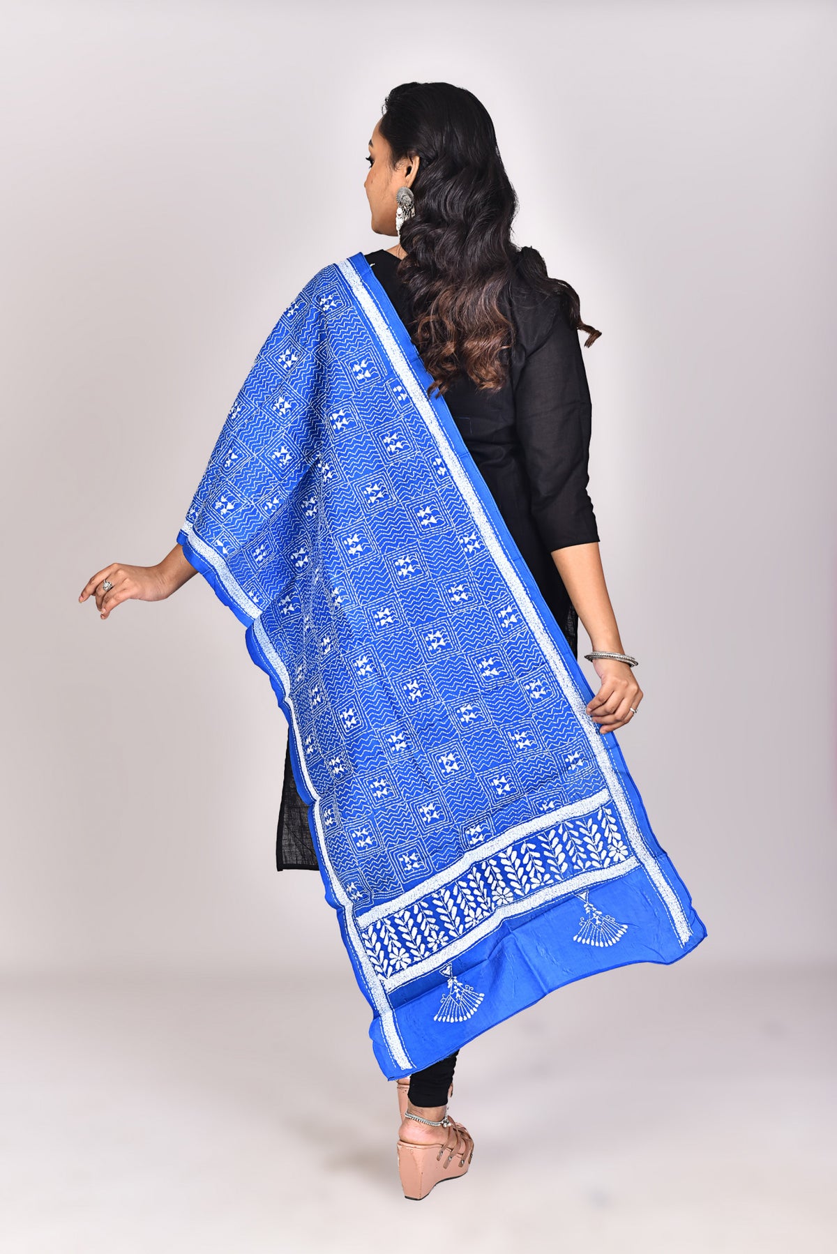 Women's Pure Silk Kantha Dupatta