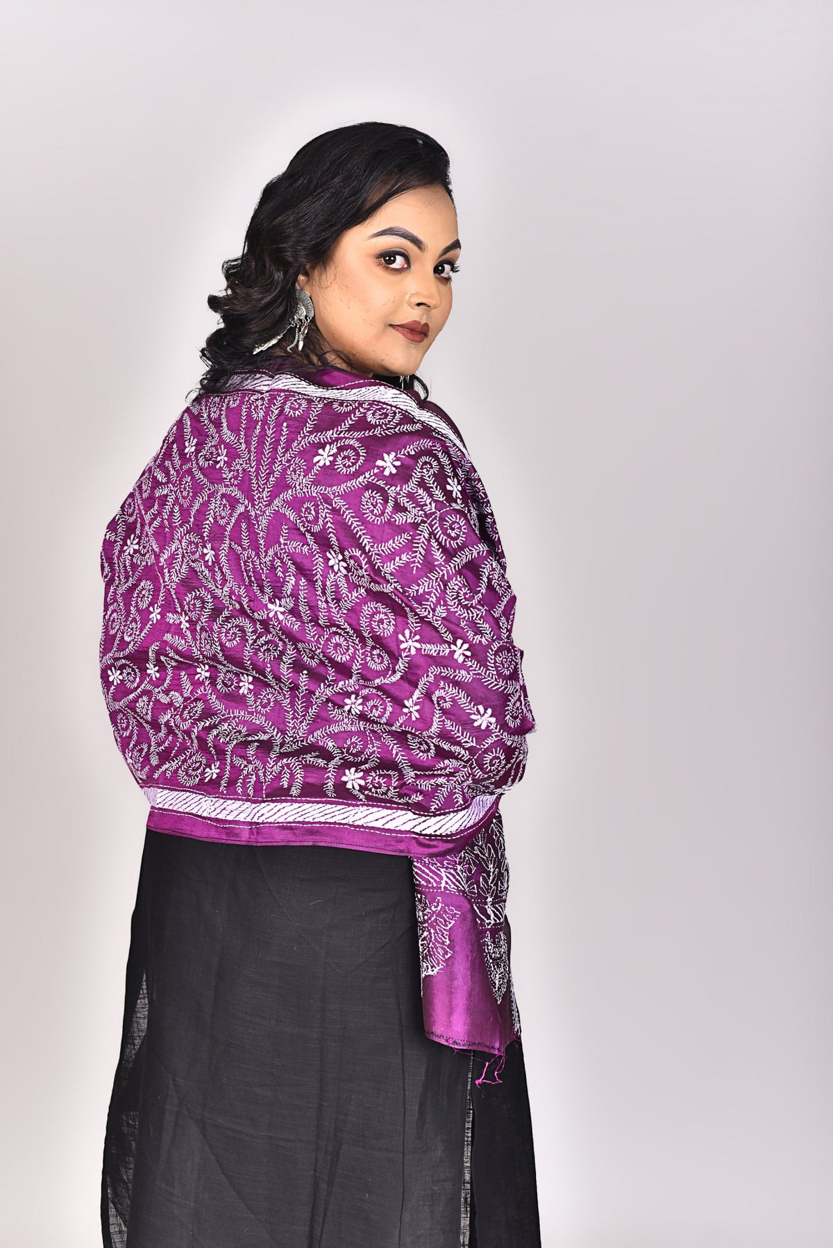 Women's Pure Silk Kantha Dupatta