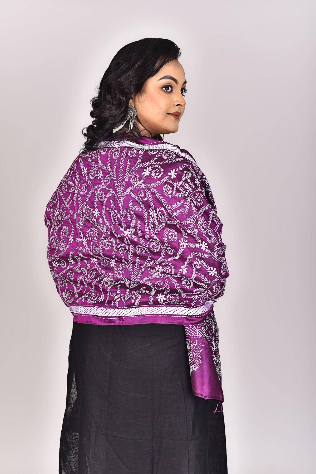 Women's Pure Silk Kantha Dupatta