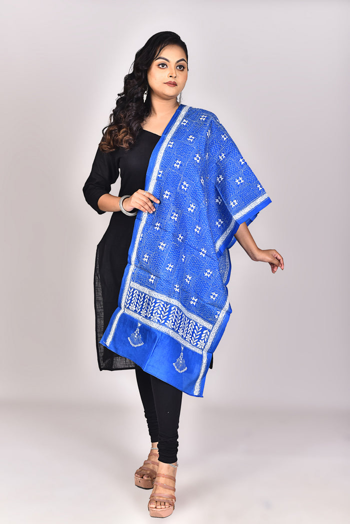 Women's Pure Silk Kantha Dupatta