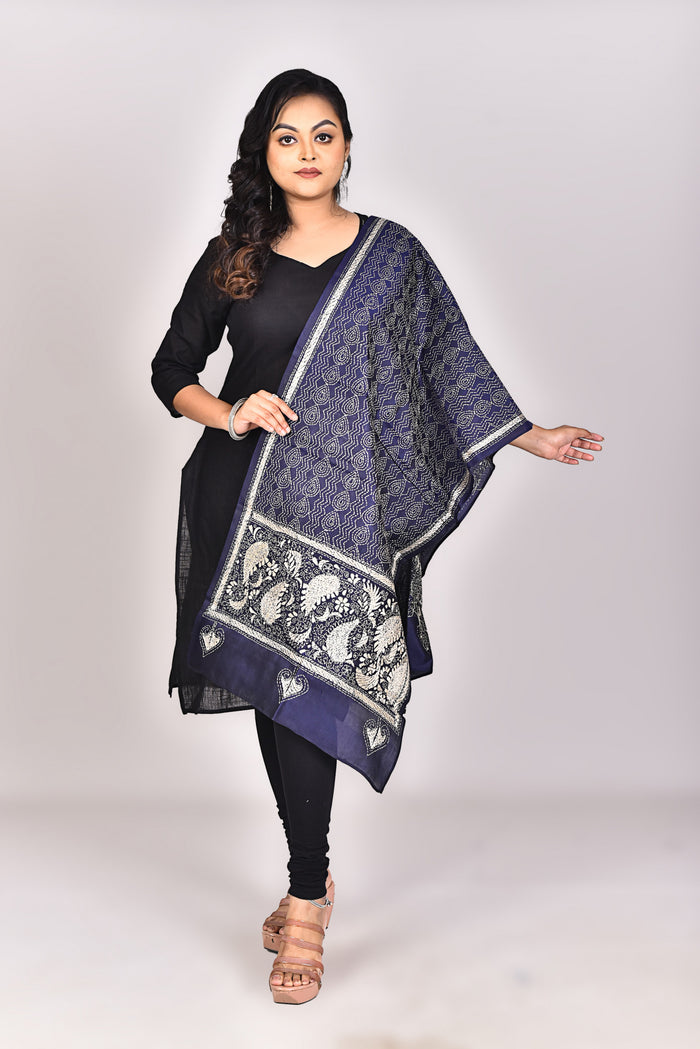 Pure Silk Kantha Dupatta