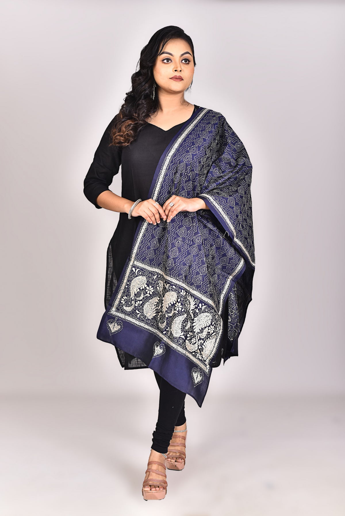 Pure Silk Kantha Dupatta
