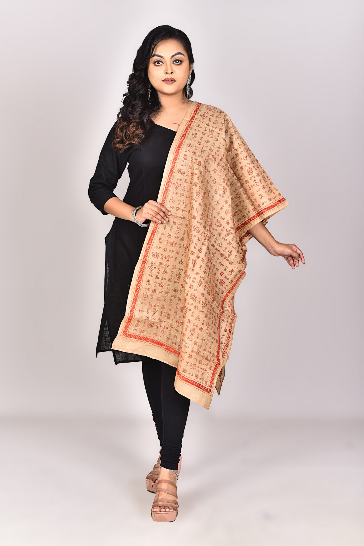 Women's Pure Silk Kantha Dupatta