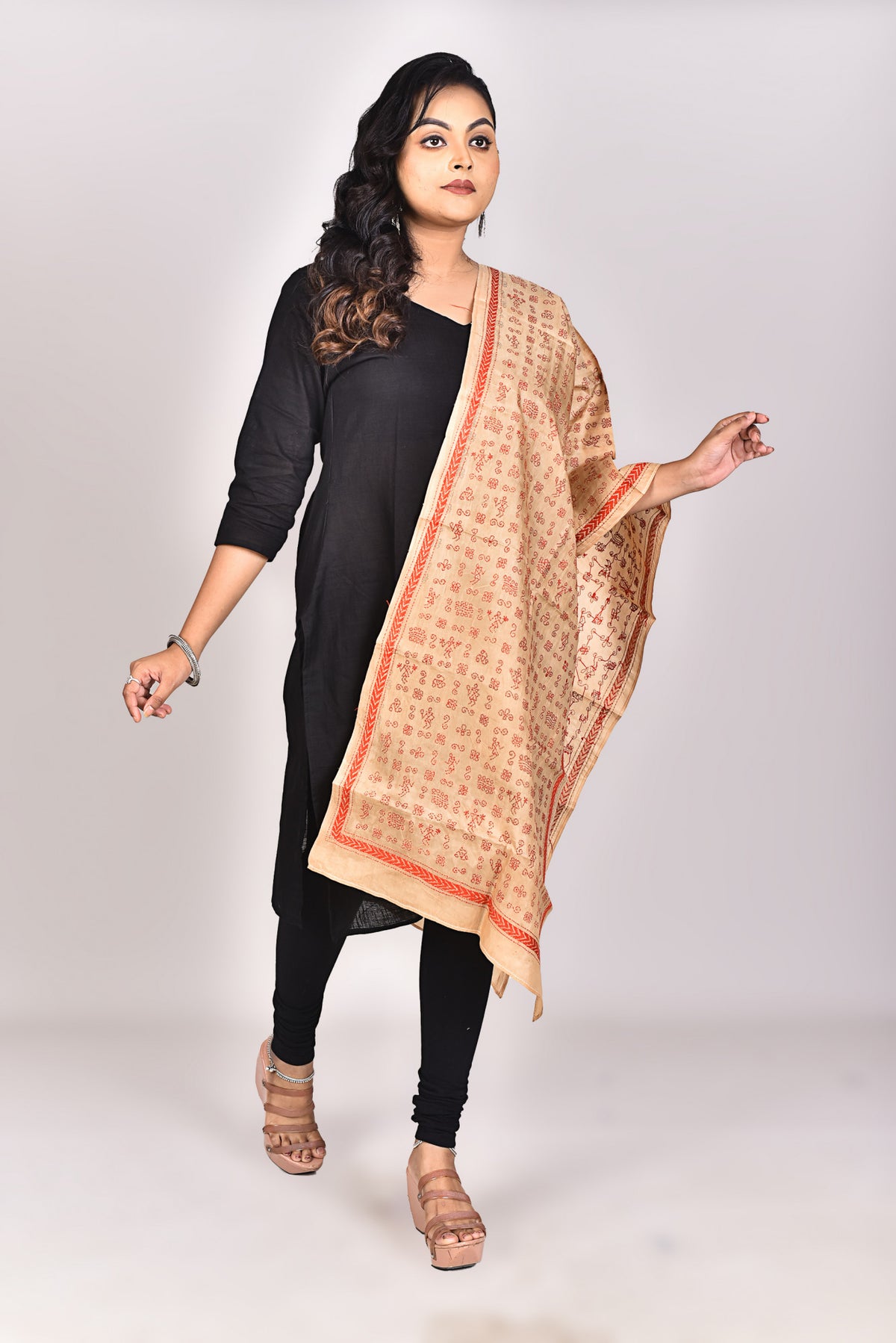 Women's Pure Silk Kantha Dupatta
