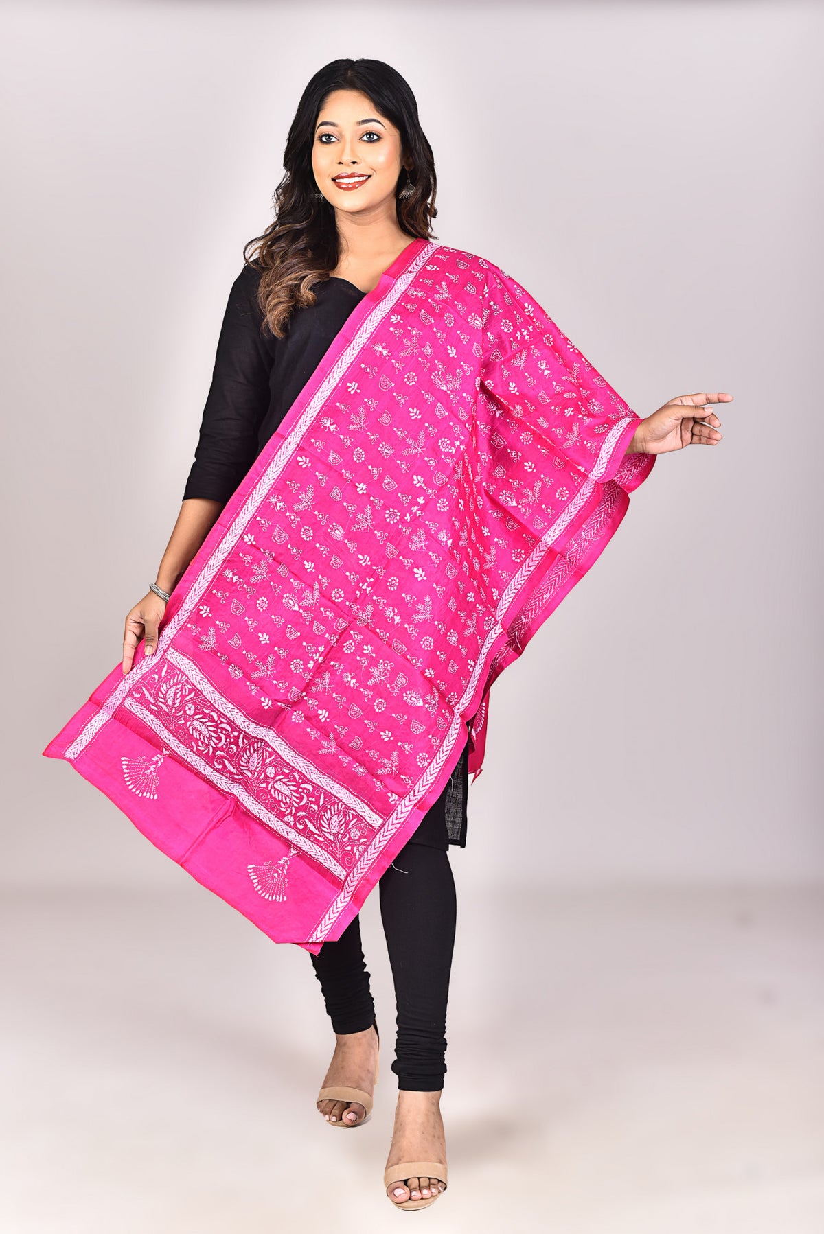 Women's Pure Silk Kantha Dupatta