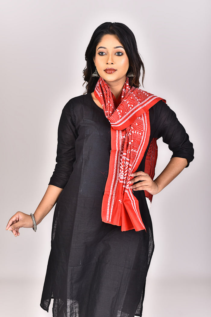 Women's Pure Silk Kantha Dupatta