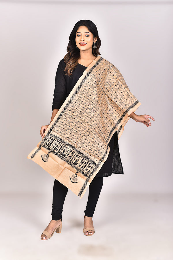 Women's Pure Silk Kantha Dupatta