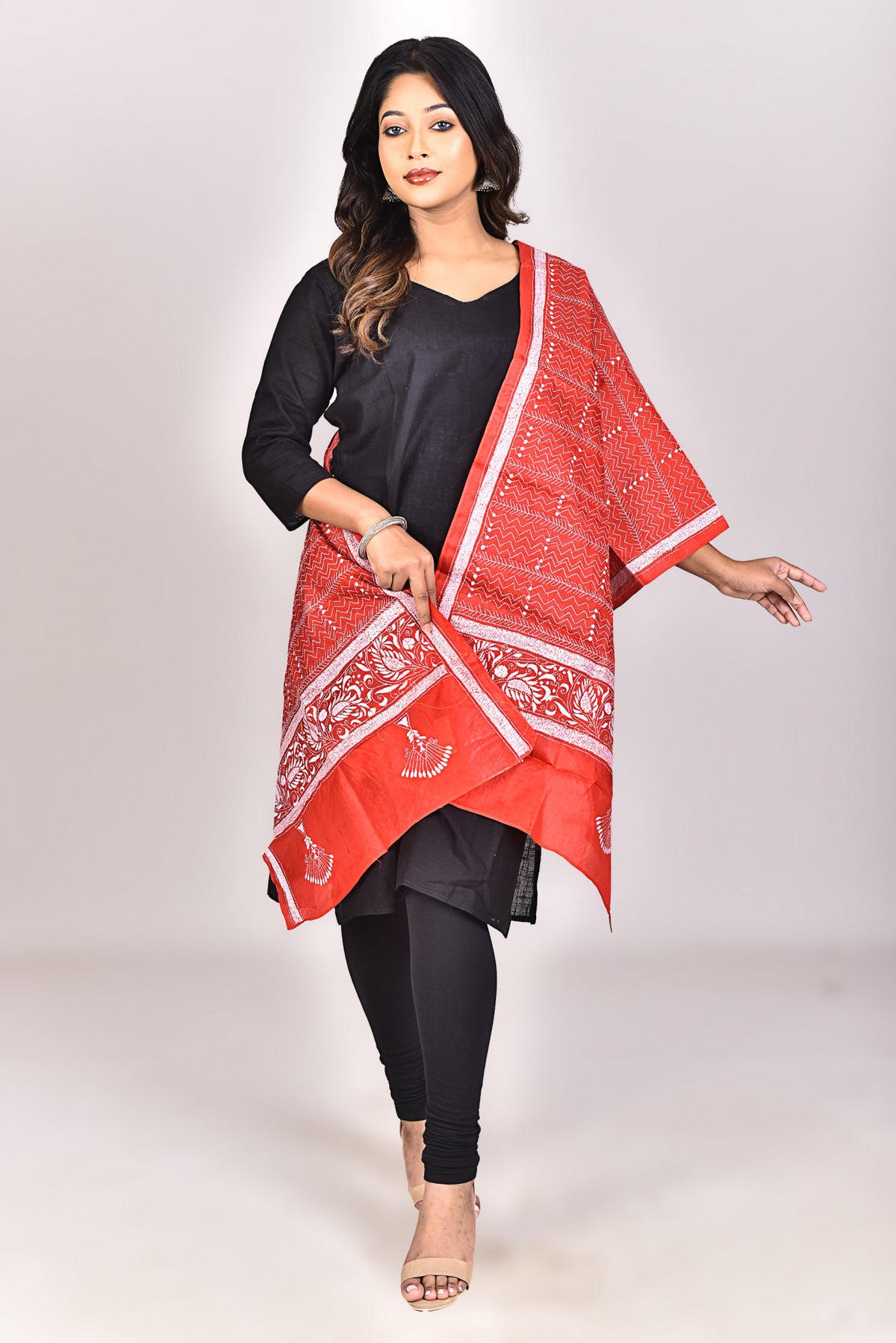 Women's Pure Silk Kantha Dupatta