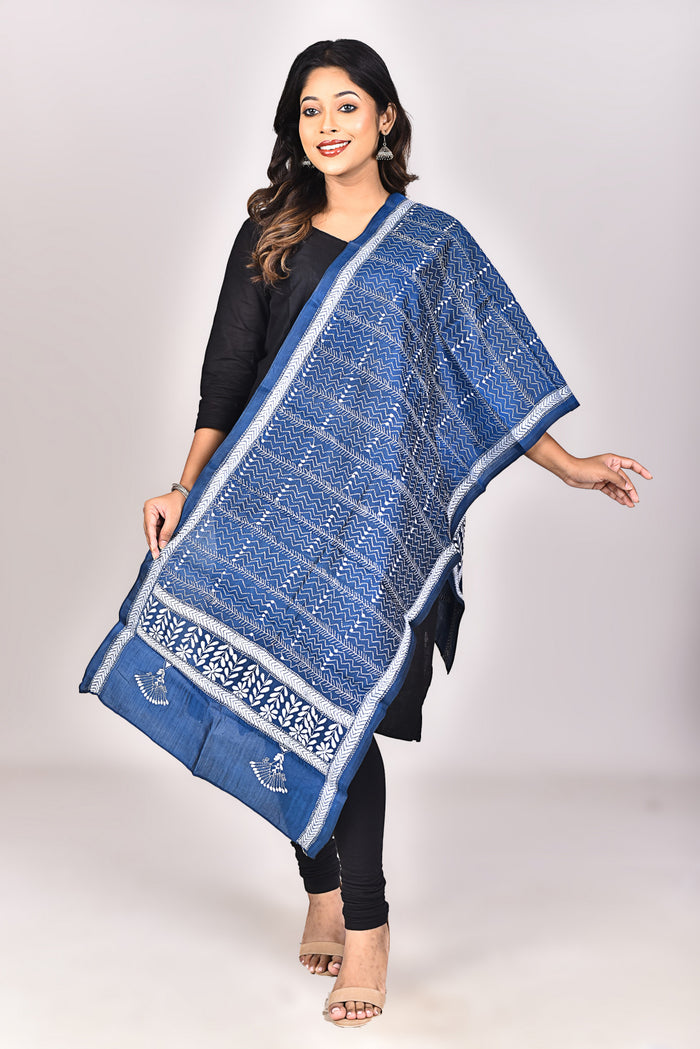 Women's Pure Silk Kantha Dupatta