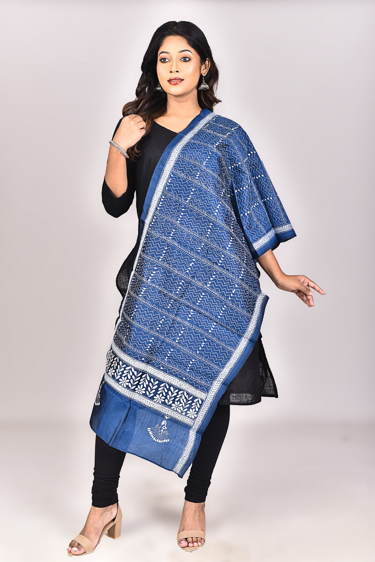 Women's Pure Silk Kantha Dupatta