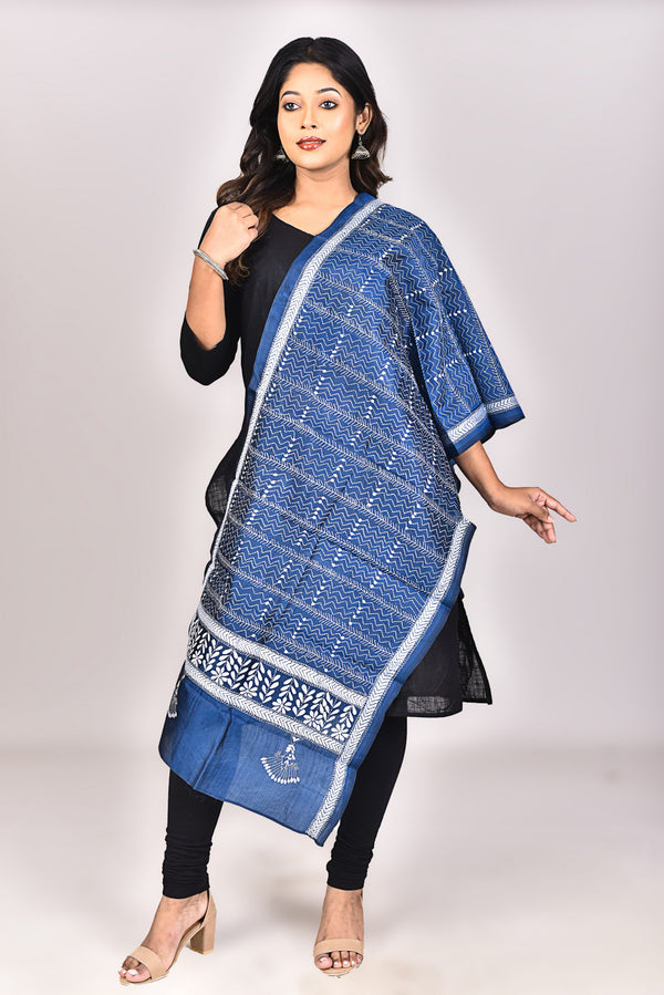 Women's Pure Silk Kantha Dupatta