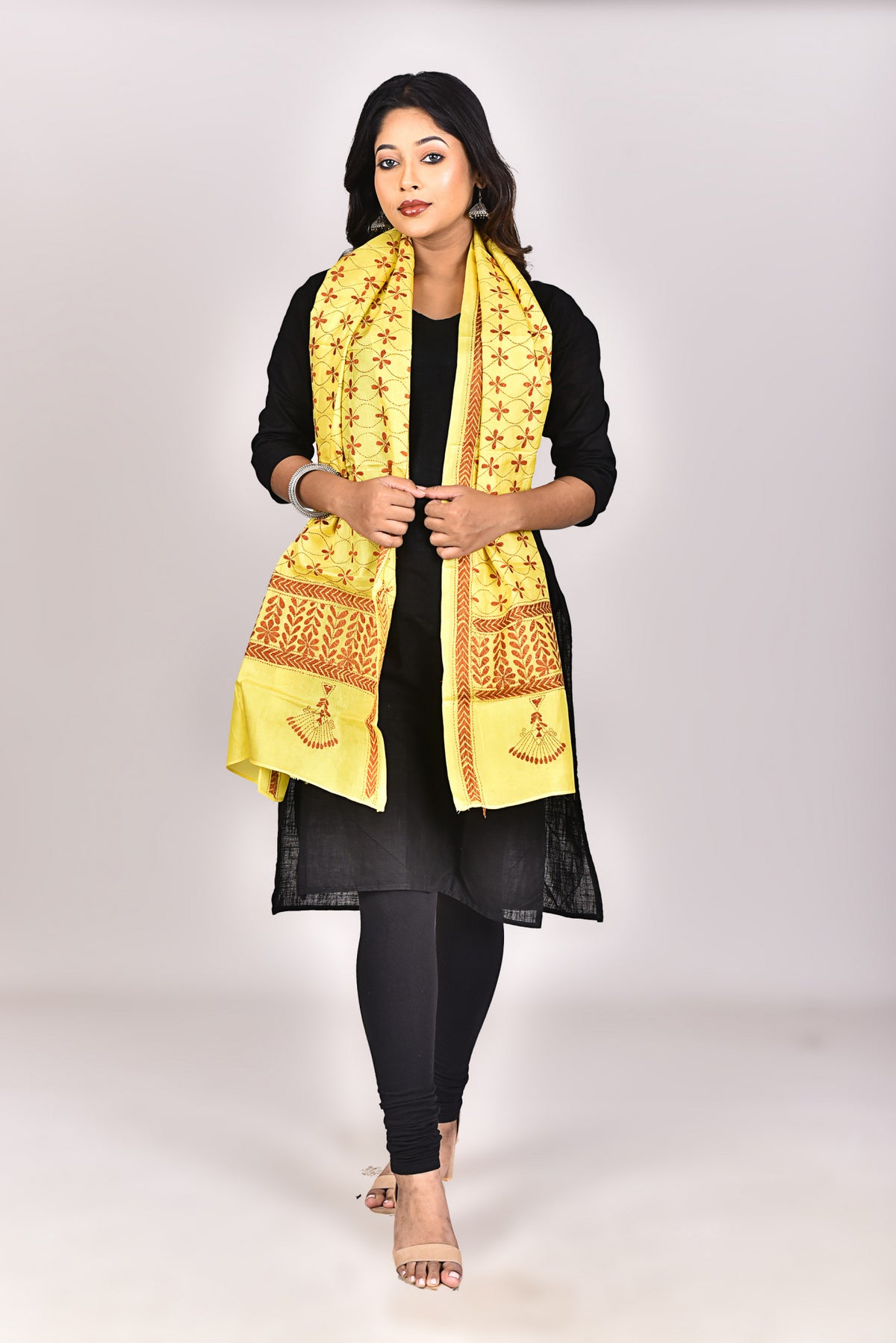 Women's Pure Silk Kantha Dupatta