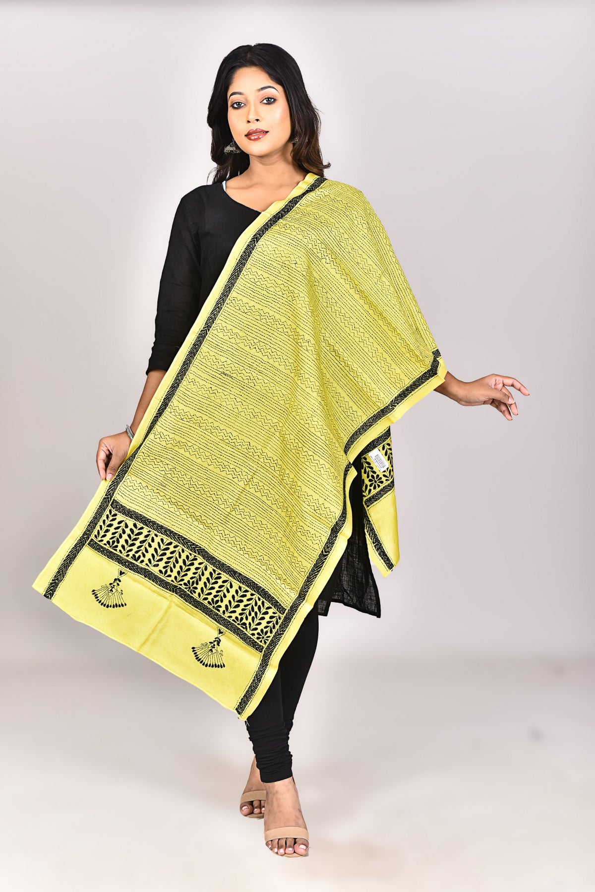 Women's Pure Silk Kantha Dupatta