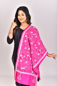 Women's Pure Silk Kantha Dupatta