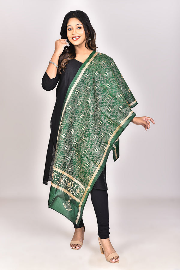 Women's Pure Silk Kantha Dupatta