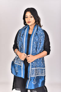 Women's Pure Silk Kantha Dupatta