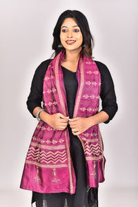 Women's Pure Silk Kantha Dupatta