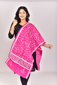 Women's Pure Silk Kantha Dupatta