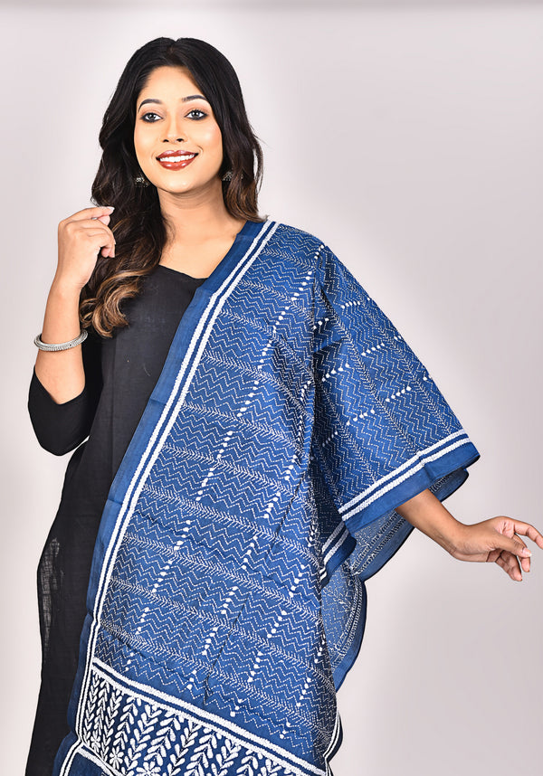 Women's Pure Silk Kantha Dupatta